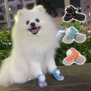 HamshMoc Dog Footwear Quick Turn Buckle Step Grip Sole Breathable Reflective Paw Protectors 2PCS