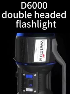 Warsun D6000 13000LM LED Torch Light: Super Ultra-Bright Doublehead Powerful Flashlight