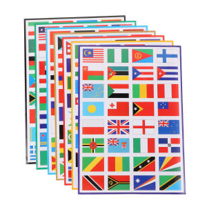 Countries Flags Stickers Multi Territorial Maps Nations Patterns Face Sticker Self-Adhesive Travel Stickers 7 Sheet/224 PCS