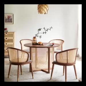 Ratten Arm Chair Rattan Chair Outdoor Rattan Chair Outdoor Garden Nordic Solid Wood Rattan Dining Chair R Leisure 藤椅