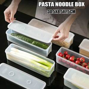 Storage Crisper Boxes Rectangle Stackable Multipurpose Transparent Spaghetti Canister Airtight Pasta Storage Containers with Lid