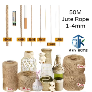 Combo Dây Gai Tự Nhiên 50M – Nhiều Size Ø1–4mm – Làm Đồ Thủ Công