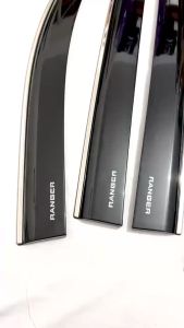 Vè Che Mưa Chỉ Inox Xe Ford Ranger 2023-24 Form Mới Cao Cấp Sẵn Keo Dán 3M Bộ 4 Thanh Vè