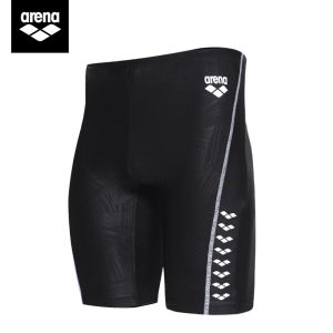 Arena Mens Knee-Length Swimsuit High Elasticity Durable Anti-Chlorine Swimming Trunks Professional Sportswear Fitness Fans