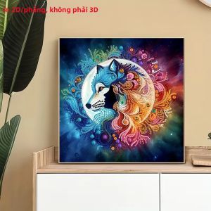Bộ Tranh Kim Cương 2D Họa Tiết Động Vật Không Khung Kim Cương Tròn & Hình Dạng Đặc Biệt Chất Liệu Vải Bố Dành Cho Người Lớn Quà Tặng Cho Người Mới Bắt Đầu