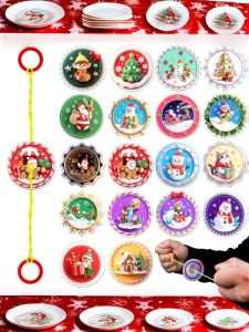 6/12/18 Pcs Acrylic Christmas String Flywheel for Christmas Party New Year Birthday Carnival Party Favor Gift Bag Pinata Filling