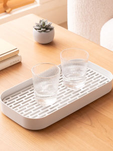 Tray For Home Tea Cup Storage Draining Living Room Plastic Rectangular Office Water Glass Tea Set Cup Double-Layer Storage Rack