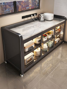 youqin | Kitchen Stone Shelf Multipurpose Microwave Storage Cabinet