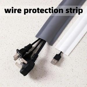 1Pc 1M Length Floor Cable Protectors PVC Cable Protectors Self-adhesive Cable Protectors Cable Hiding Covers Flexible Wire Duct
