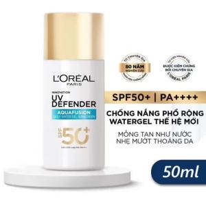 Sữa Chống Nắng Dạng Gel LOreal Aquafusion 50ml Bảo Vệ Mạnh Mỏng Nhẹ Cấp Ẩm LOreal Paris Aquafusion Daily Water Gel Sunscreen SPF 50+ PA++++