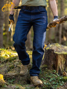 Helikon Tactical Jeans Mens Straight Leg Outdoor Wearable Breathable And Wear Resistant Slim Fit Long Pants Cotton Polyester