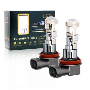 2Pcs LED Projector Lens H8 H16JP H11 Car Headlight Bulbs Canbus H7 H4 9005 HB3 9006 HB4 9012 120W 30000LM Powerful Mini HeadLamp