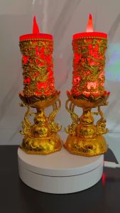 Đèn Thờ Rồng Phượng Phong Thủy Tỏa Sáng Gia An (Dùng Pin)