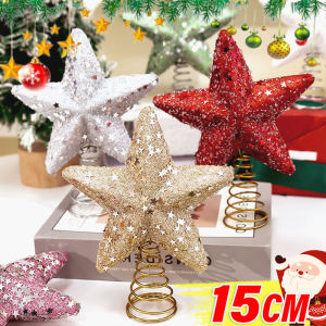 15CM Glitter Star Christmas Tree Top Star Sparkling Sequin Star Christmas Decoration Party Props