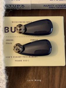 Miu Blue Candy Side Bangs Hair Clips Fashionable Hair Accessories Simple Stylish Hairpin Original Design Fresh out New