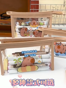 Cartoon Pencil Case 卡通PU笔盒笔袋 Kotak Pensil Kartun Comel Bergaya Kapasiti Besar Cute Pencil Box Student Stationery Bag Large Capacity