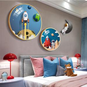 Kids Room Astronaut Theme Round Decorative Painting