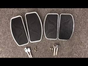 Black Motorcycle Adjustable Rear Passenger Front Footrest Rider Driver Foot Rest Pegs Floorboards Universal