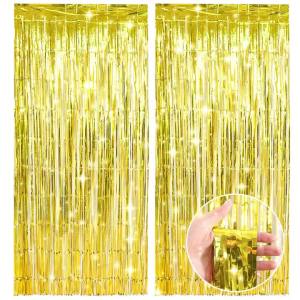 1*2M Party Backdrop Metallic Foil Fringe Tinsel Curtain Adult Birthday Party Wedding Decoration Party Favor Supplies