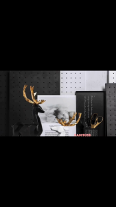 TH000B002 FAMITOSS กวางตกแต่งบ้าน กวางตกแต่ง กวางเรซิ่น กวาง ตกแต่งบ้าน Sculpture Home Nordic Decoration ของตกแต่งห้อง 03ทอง มาตรฐาน