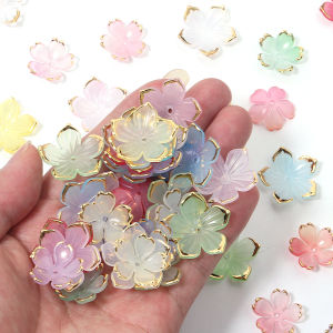 50pcs 18/23mm Flower Petals Acrylic Loose Spacer Beads For Jewelry Making Diy Necklace Bracelet Earring Handmade Accessories