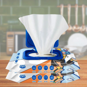 ผ้าเปียก เช็ดเครื่องครัว คราบสกปรก แผ่นเปียก เช็ดคราบมัน ทำความสะอาด ทำให้เครื่องครัวใสวิ้ง 15ชิ้น อุปกรณ์ห้องครัว