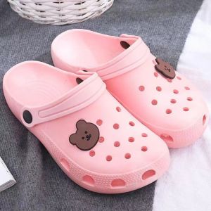 Dép Xăng Đan Ngoài Trời Mùa Hè Nữ Giày Đi Biển Đáng Yêu Đầu Tròn Phong Cách Hàn Quốc Gót Phẳng PVC Màu Tinh Khiết