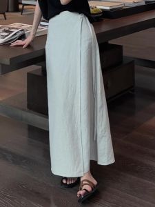 Korean-Style Chic Summer Side-Tied Mid-Length A-Line Skirt for Women New Luxurious Slimming Irregular Design Midi Dress