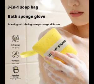 1PCS Sponge Soap Bag Bath Cleansing Foaming Net Pouch Ultra-soft Hydrophilic Sponge for Gentle Lathering Bathroom Tool