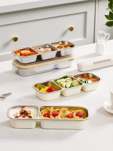 Stainless Steel Food Grade Preservation Box Microwave Safe Quantitative Lunch Box for Office Workers Fat Reduction Meal Special Use