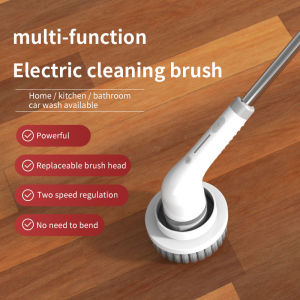 8 In 1 Electric Spin Scrubber Cordless Cleaning BrushShower Scrubber Brush with 8 Replaceable Brush Heads Power Scrubber 2 Adjustable SpeedsAdjustable & Detachable Long Handle
