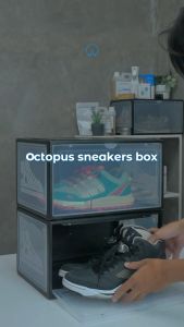 Octopus Sneakers Box Premium Kotak Sepatu Transparan Tebal dengan magnet | kotak Penyimpanan Sepatu