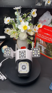 18MP Three Lens 4G SIM Outdoor CCTV Camera Waterproof 10X Zoom Wireless Smart IP Camera Infrared night vision auto tracking 360°PTZ Control remote monitoring camera