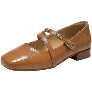 Agsdon | Elegant French Mary Janes Womens Single Shoes Summer Wear Skirts Suitable Coarse Heel