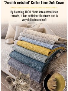 Japanese style sofa cushion Cotton and linen backrest woven sofa cover cover cloth nonslip cushion