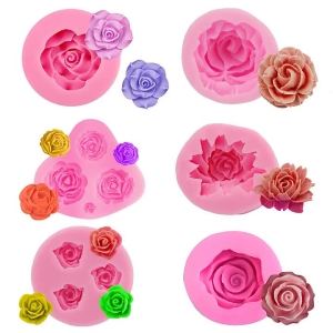 3D Hoa Hồng Khuôn Bánh Silicon Bloem Fondant Trang Trí Dụng Cụ Thân Thiện Với Môi Trường Khuôn Làm Bánh Cho Bánh Sô Cô La Tiện Ích Nhà Bếp