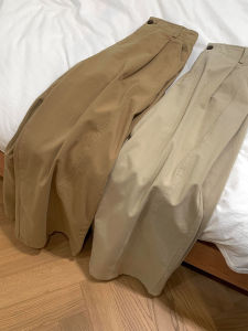 High Waist Loose Fit Casual Khaki Wide Leg Pants Womens Comfortable Breathable Straight Cut Trousers Fashionable Versatile