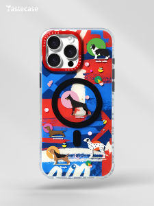 Tastecase Graffiti Dog Magnetic Phone Case for Apple iPhone 16 pro Max 15 pro 14 New MagSafe Protective Cover Cute Anti-Fall