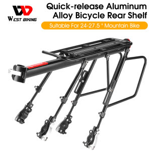 WEST BIKING Bicycle Rear Cargo Racks 100 KG Load Aluminum Alloy Luggage Carrier MTB Rear Seat Trunk Quick Release Pannier Rack