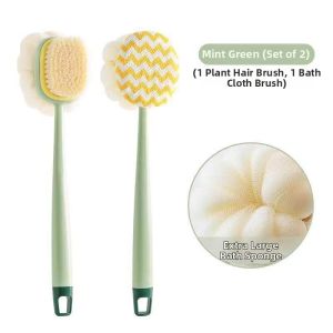 ZHENG FU | Long Handle Back Scrubber Soft Bristle 2-in-1