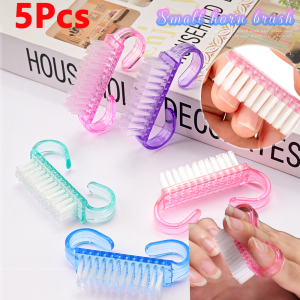 5Pcs Plastic Nail Art Dust Cleaning Brushes With Horn Manicure Pedicure Soft Remove Clean Brush Finger Care Makeup Manicure Tool