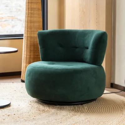 PURPLE LEAF | Sofa for Living Room Simple Linen and Cotton Single Seating Reading Rotatable Chair