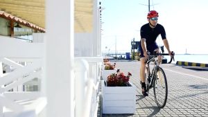 Santic Cycling Jersey Men Short Sleeve Road Bike Breathable UV Protection Anti-slip Quick-dry Reflective Pockets WM0C02156