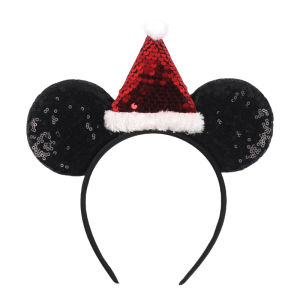 Disney | 2026 New Merry Christmas Mickey Mouse Ears Headband Disney Girl Hair Accessories For Women Candy Cane Hairband Kid Xmas Headwea