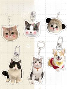 Acrylic Pet Keychain Cute Pet Photo Pendant Bag Accessory Keyring Creative Gift Festive Supplies Other Brand Keychain