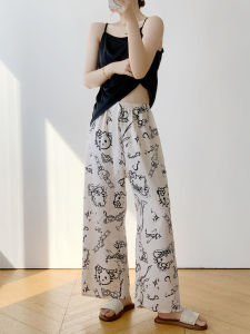 KASIHAN | Cute Cartoon KT Cat Cotton Loungewear Trousers Summer