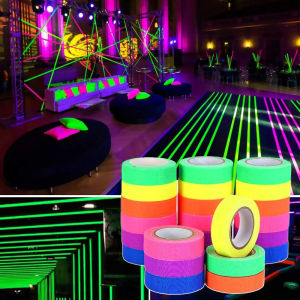 UV Glow Cotton Tape Neon Gaffer Party Tape Safety Warning Neon Tape UV Tape Wedding Decorations Home Decorations