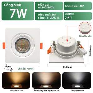 GATETOP | 1-10 Chiếc Đèn LED Gắn Trên Bề Mặt Đèn Trần Gắn Trên Bề Mặt CCT 3000/4000/6500K Đèn Trần Có Thể Gập Lại Chống Chói Cho Phòng Ngủ Phòng Tắm