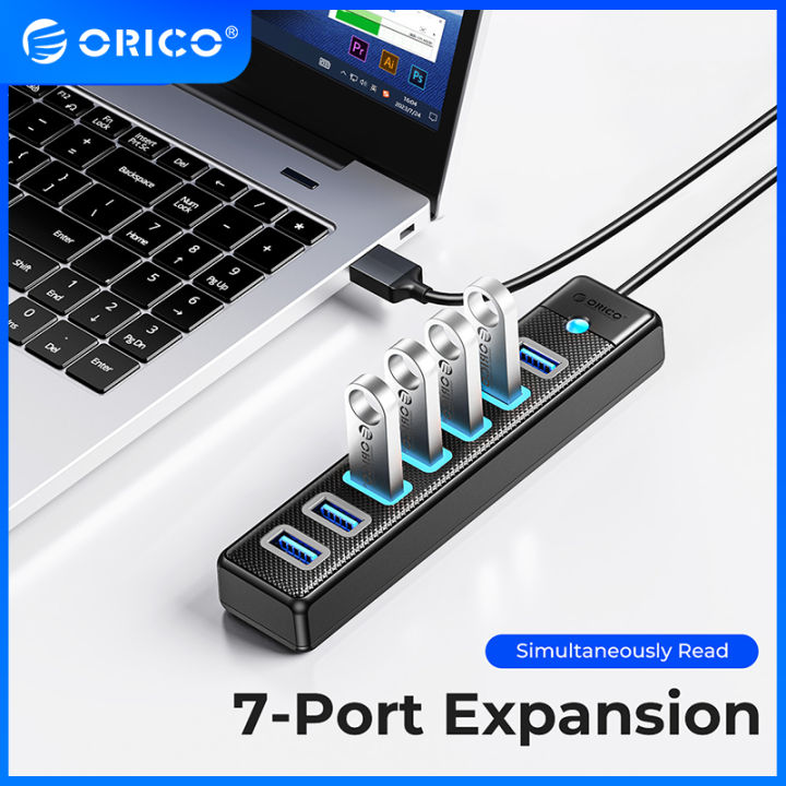 ORICO USB3.0 HUB 7 Port Splitte High Speed Notebook Extension for