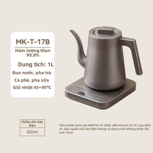 YIWU | Bình Đun Nước Điện Titanium Sạch Điều Chỉnh Nhiệt Độ 45-95 Độ C